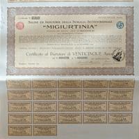 Certificato Azionario MIGURTINA Somalia 