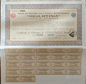 Certificato Azionario MIGURTINA Somalia 