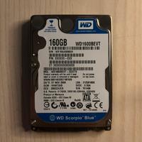 SATA 2.5” 160GB WD TESTATO FUNZIONANTE