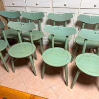 Set 8 sedie in legno colorate moderne