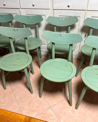 Set 8 sedie in legno colorate moderne
