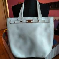 borsa bianca Nicoli in vera pelle 