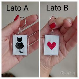 portachiavi gatto col cuore 