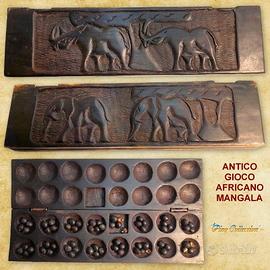 Antico Gioco Mancala Africano In Legno Con Semi