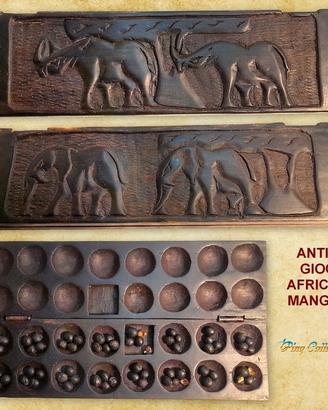 Antico Gioco Mancala Africano In Legno Con Semi