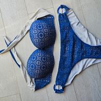 bikini push up ricamo blu Tezenis