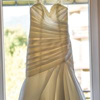 Abito da sposa bianco con velo e copri abito tg44