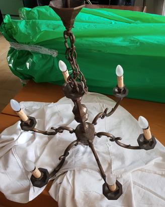 Lampadario ottone a 6 bracci Firenze, made italia
