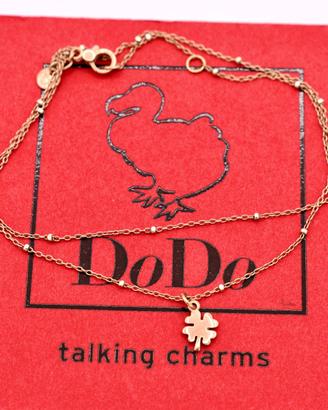 dodo collana quadrifoglio oro rosa 9 kt lucky