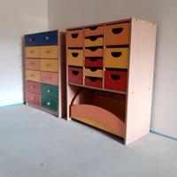 Mobile cassettiera per bambini e casa ludoteca