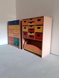 Mobile cassettiera per bambini e casa ludoteca