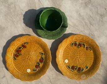 Set Vintage Ceramica Barbotine Italica Ars