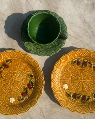 Set Vintage Ceramica Barbotine Italica Ars
