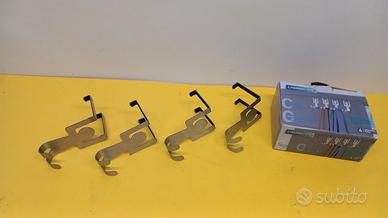 Ganci appendiabiti da porta in acciaio satinato, a