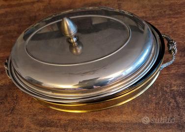 Piatto scaldavivande placcato in argento