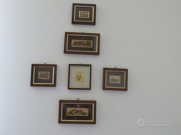 quadretti in foglia d'oro di paesaggi, come nuovi