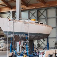 Barca a vela legno da restaurare