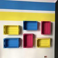 Cassette di legno colorate