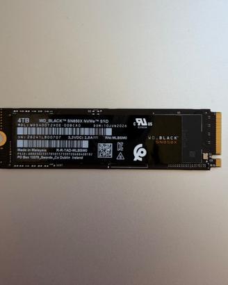 NUOVA WD Black SN850X 4TB + GARANZIA 5 Anni