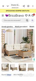 Divano da giardino in polyrattan