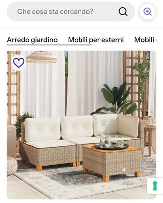 Divano da giardino in polyrattan