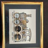 quadro vintage con orologi inglese