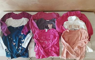 Magliette bimba manica lunga 4-5 anni