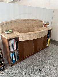 Cucina in pietra naturale Giallo Istria+lavabo