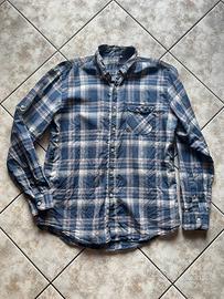 Camicia a maniche lunghe a quadri XL Blu Uomo