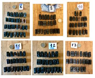 Lotto lettere alfabeto stampi caratteri tipografia