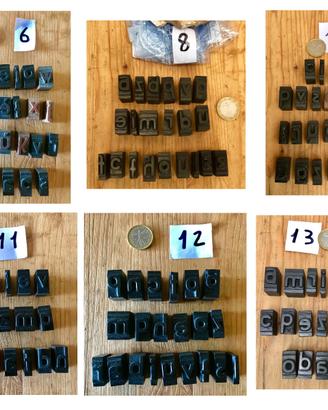 Lotto lettere alfabeto stampi caratteri tipografia