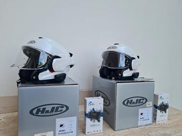 Coppia di caschi modulari con interfono