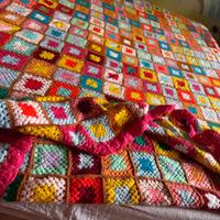 Coperta lana all uncinetto matrimoniale fatta dall