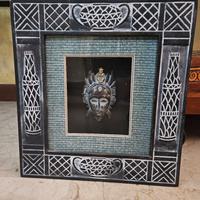 quadro etnico a teca con maschera in 3d