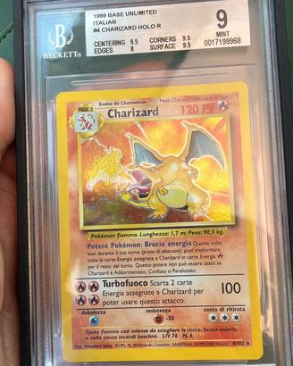 Carta pokemon Charizard set base ita BGS 9