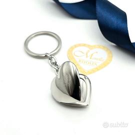 PORTACHIAVI IN ACCIAIO CON CUORE PORTAFOTO