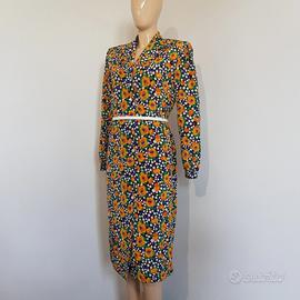 Abito chemisier  vintage a fiori e pois 80s 90s