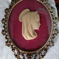 ANTICA cornice/teca in ottone madonna bellini