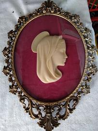 ANTICA cornice/teca in ottone madonna bellini