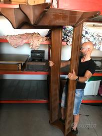 Mensola doppia angolare in legno pregiato