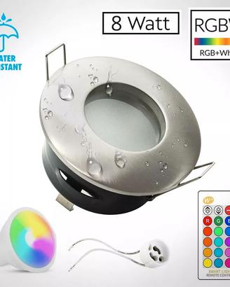 Kit 3 Faretti Cromoterapia IP65 Led Doccia