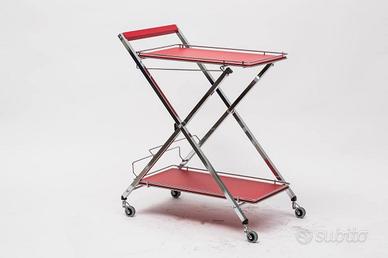 Carrello x cucina pieghevole di design rosso NUOVO
