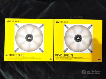 COPPIA VENTOLE CORSAIR WHITE LED ELITE 140mm