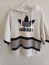 felpa adidas cappuccio mezza manica 100% coton
