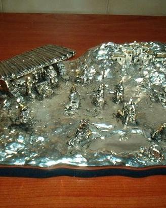 Presepe Laminato Argento 19x29cm