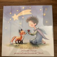 Tela 30x30 cm del piccolo principe con rosa