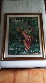 Quadri ricamati interamente a mano a mezzo punto