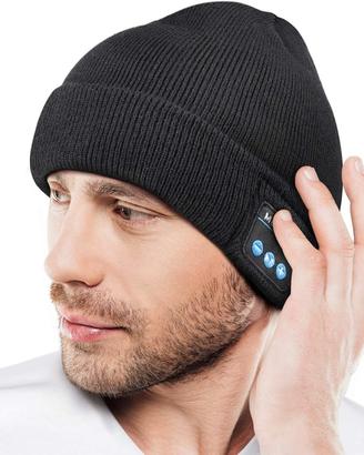 Cappellino bluetooth con microfono nero unisex