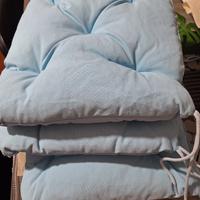 Cuscini per sedia da esterno azzurro 36 x 32