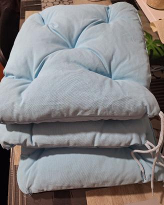 Cuscini per sedia da esterno azzurro 36 x 32